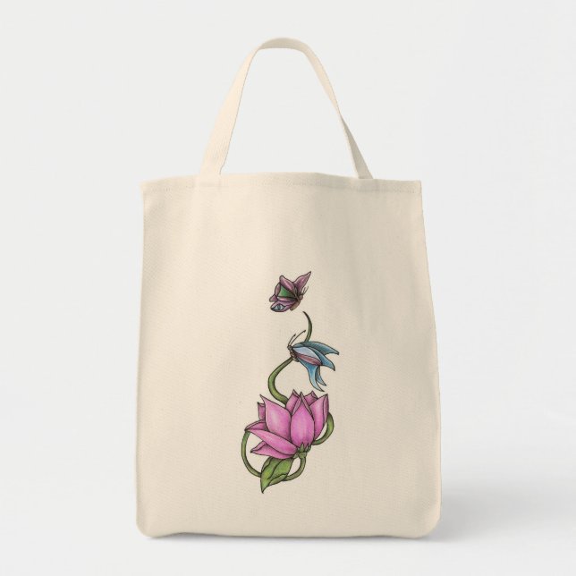 Tote Bag Papillons avec l'épicerie organique Fourre-tout de (Devant)