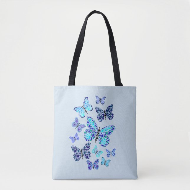 Tote Bag Papillons bleus à points (Devant)