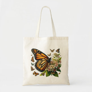 Tote Bag Papillons Monarque Savourer Pétales Fleurs