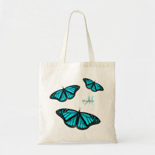 Tote Bag Papillons turquoise turquoises personnalisés