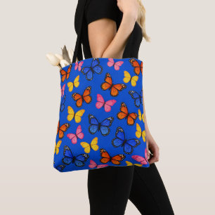 Tote Bag Papillons Vibrants Bleus