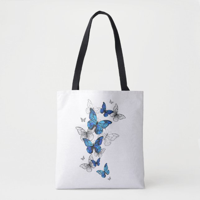 Tote Bag Papillons volants bleus Morpho (Devant)