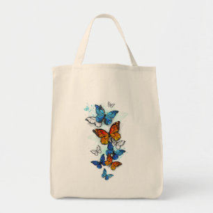 Tote Bag Papillons volants Morpho et Monarch
