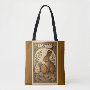 Tote Bag Pâques Art Déco - Bunnies Elégants & Oeufs Géométr