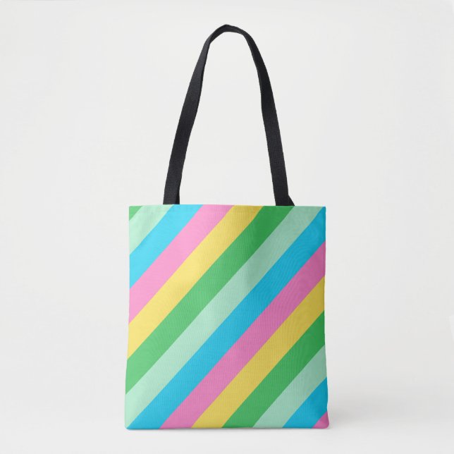 Tote Bag Pâques Pastel Couleurs Rose Bleu Grandes (Devant)