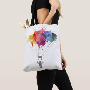 Tote Bag Parachutiste, parachute. Sport de parachutisme.
