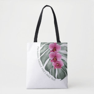 Tote Bag Paradis de Citation Tropicale Whimsical Appelé