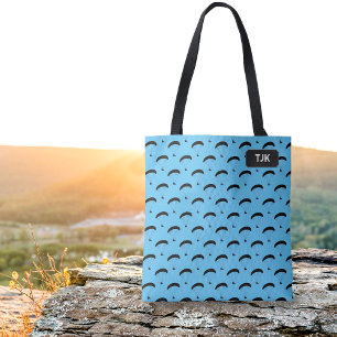 Tote Bag Parapente Motif en motif répétitif avec initiales