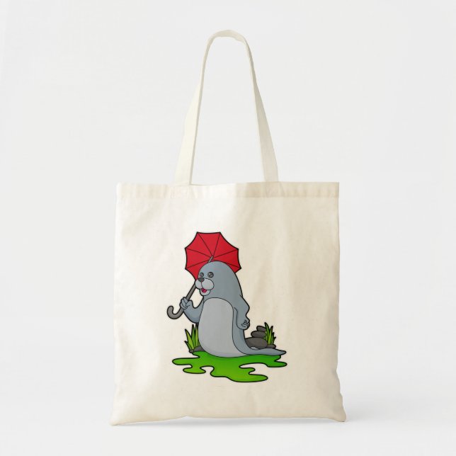 Tote Bag Parapluie de pluie de phoque (Devant)