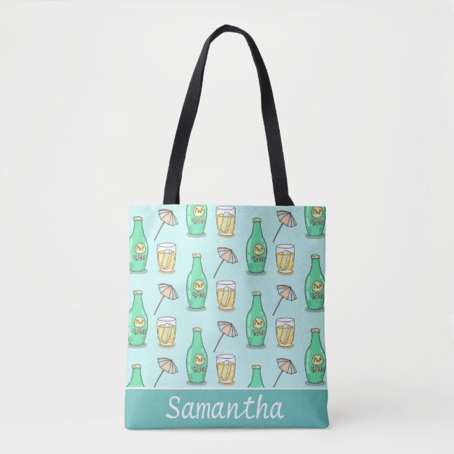 Tote Bag Parapluie mignon de soda et de plage estival (Devant)