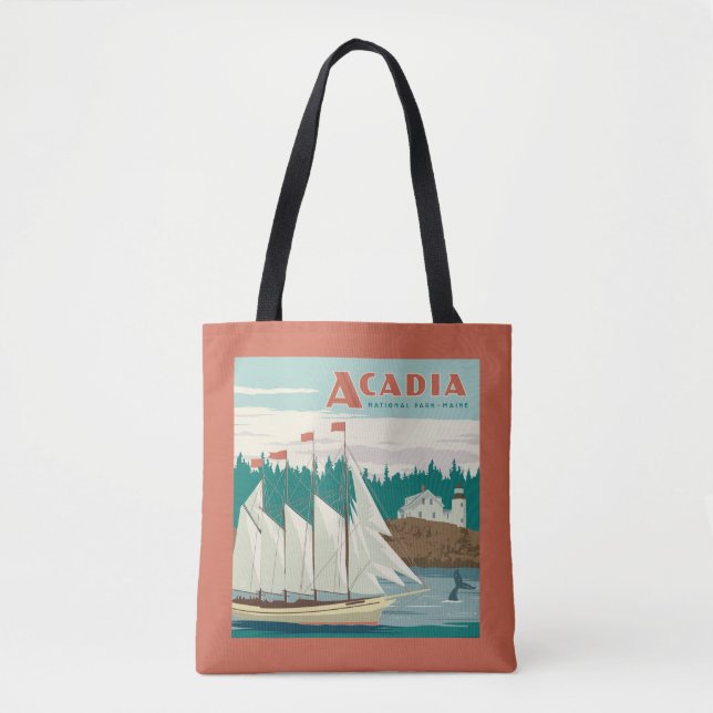 Tote Bag Parc national de l'Acadie, Maine | Voilier & Balei (Devant)