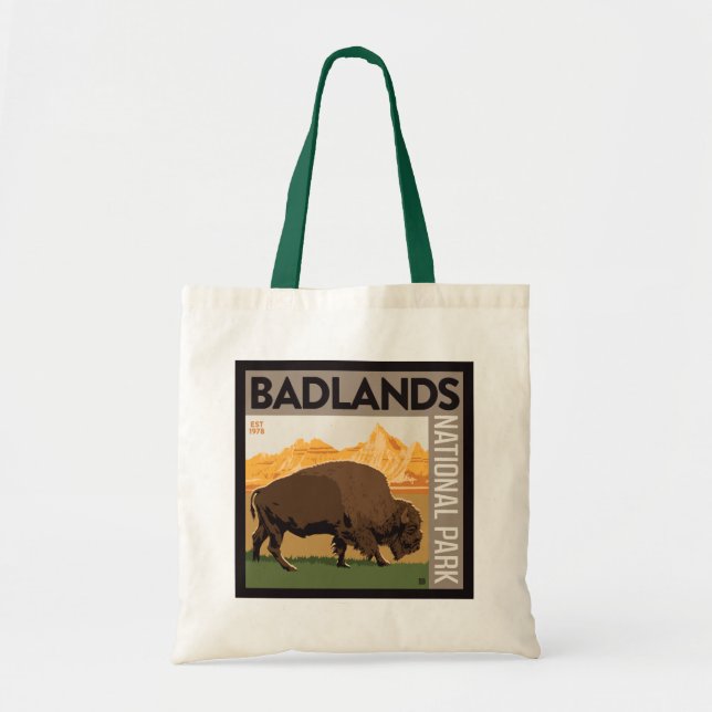 Tote Bag Parc national des Badlands | Buffalo (Devant)