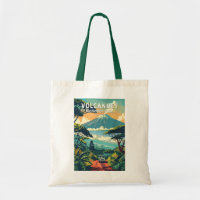 Parc national des Volcans Rwanda Travel Art Vintag