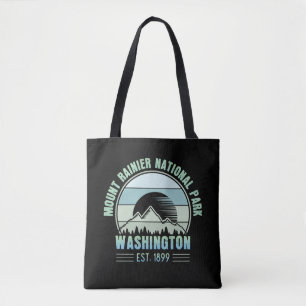 Tote Bag Parc national du Mont Rainier Washington USA Retro