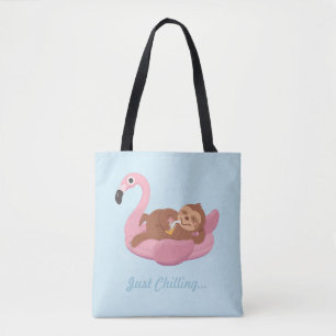 Tote Bag Paresse paresseuse mignonne l'été rose Fourre-tout