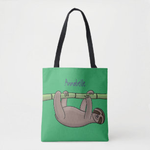 Tote Bag Paresse souriante mignon sur dessin animé en bambo
