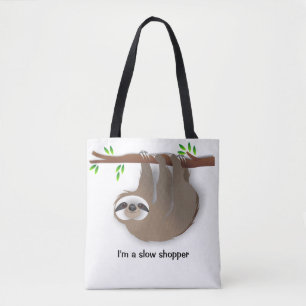 Tote Bag Paresseux brun mignon et heureux "Je suis un achet