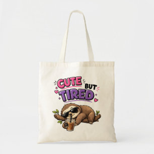 Tote Bag Paresseux mignon mais fatigué avec café glacé