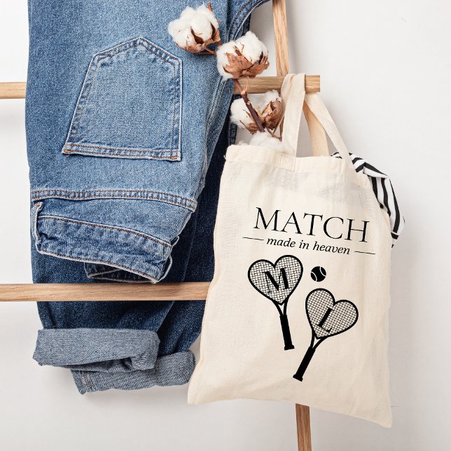 Tote Bag Parfait Match Tennis Bachelorette Bridesmaid Cadea (match made in heaven bridesmaids gift bachelorette party)