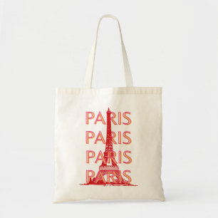 Tote Bag Paris, Art du voyage, Art du voyage rétro, Rose