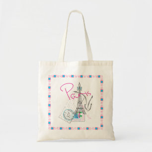 Tote Bag Paris avec amour et Tour Eiffel