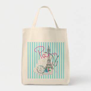 Tote Bag Paris avec l'amour et le Tour Eiffel