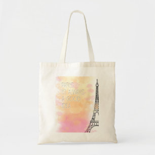 Tote Bag PARIS est toujours une bonne idée, aquarelle
