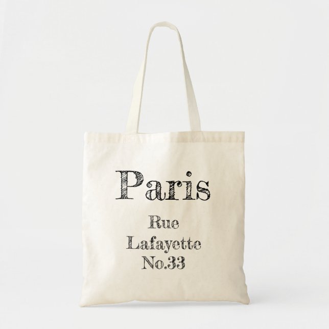 Tote Bag - Paris Rue Lafayette No.33 Tragetasche (Vorne)