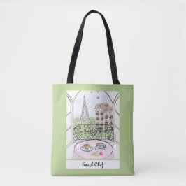 Tote Bag Paris Whimsical et Tour Eiffel Chef français