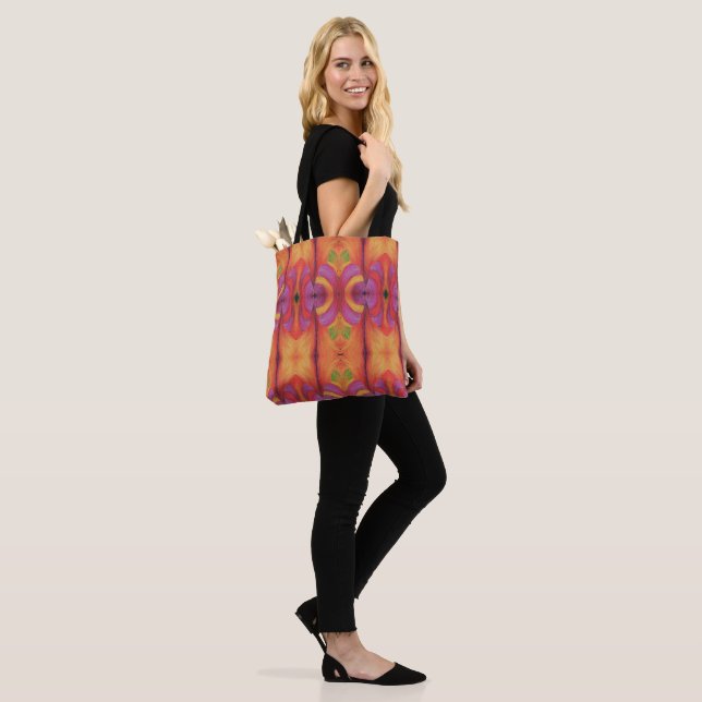 Tote Bag Parrot Tulip Abstrakt Tasche (Am Model)