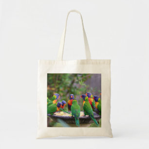 Tote Bag Parrots colorés Arc-en-ciel Lorikeet Manger