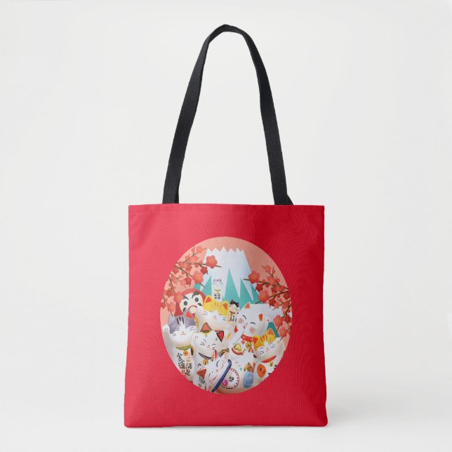 Tote Bag Parti Manekineko Hanami (Devant)