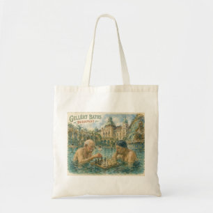 Tote Bag Partie d'échecs Gellert Baths Budapest Hongrie