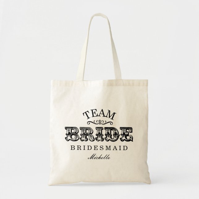 Tote Bag Partie nuptiale personnalisée Fourre-tout (noir) (Devant)