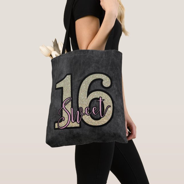 Tote Bag Parties scintillant beige (De près)