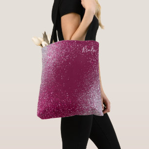 Tote Bag Parties scintillant bourguignonne et argent