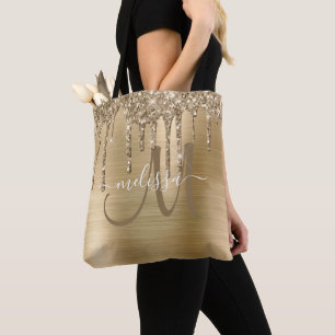 Tote Bag Parties scintillant Chic Gold Driving  broyé Mono