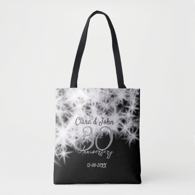 Tote Bag Parties scintillant d'anniversaire du 30e mariage  (Devant)