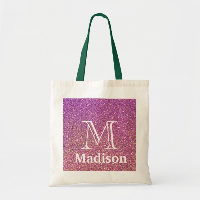 Tote Bag Parties scintillant d'or fausse personnalisation m (Devant)