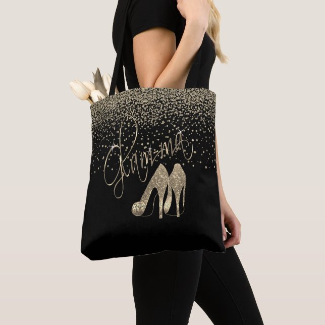 Tote Bag Parties scintillant d'or Glam-ma (De près)