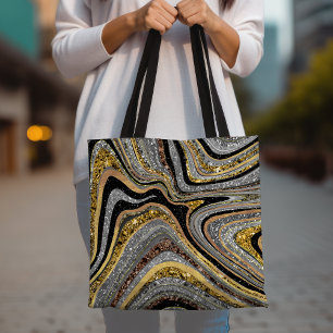 Tote Bag Parties scintillant en verre étincelante en marbre