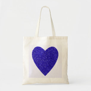 Tote Bag Parties scintillant Mariage Coeur bleu