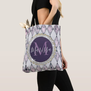 Tote Bag Parties scintillant Monogramme Arlequin Lavande Ro