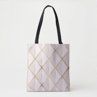 Tote Bag Parties scintillant or, motif rhombus géométrique.