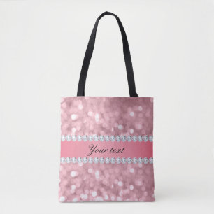Tote Bag Parties scintillant rose Bokeh et Diamonds Personn