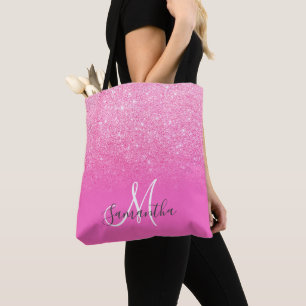Tote Bag Parties scintillant rose clair chic bloc ombre mon