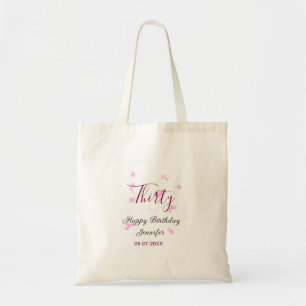 Tote Bag Parties scintillant rose de trente ans étoiles noi
