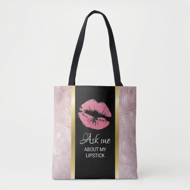 Tote Bag Parties scintillant Rose Lèvres Me Demandez Mon Lè (Devant)