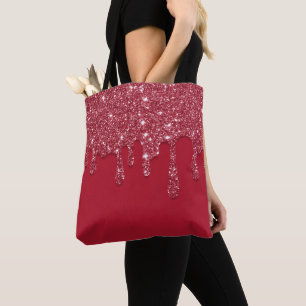 Tote Bag Parties scintillant rouge décontracté en verre