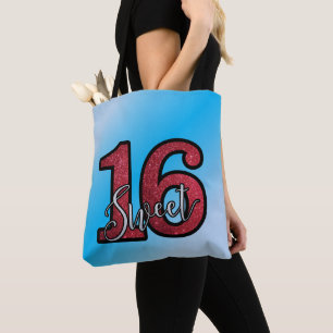 Tote Bag Parties scintillant Rouge Et Arrière - plan De Dég